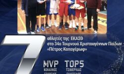 Οι επτά αθλητές της ΕΚΑΣΘ στο 34o Τουρνουά Χριστουγέννων Παίδων «Πέτρος Καπαγέρωφ». MVP ο Κόκκινος και στην ΤOP5 πεντάδα ο Τσιμερίκας