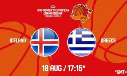 Ισλανδία – Ελλάδα ζωντανή μετάδοση στις 18:15 από το Μαυροβούνιο (Πονγκόριτσα), για το Ευρωπαϊκό Κορασίδων (Β’ Κατηγορία)
