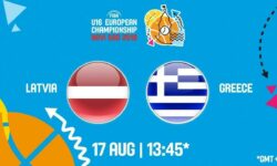 Λετονία – Ελλάδα ζωντανή μετάδοση στις 14:45 από την Σερβία (Νόβι Σαντ), για το Ευρωπαϊκό Παίδων (Θέσεις 5-8)