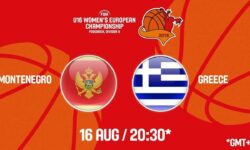 Μαυροβούνιο – Ελλάδα ζωντανή μετάδοση στις 21:30 από το Μαυρόβούνιο (Πονγκόριτσα), για το Ευρωπαϊκό Κορασίδων (Β’ Κατηγορία)