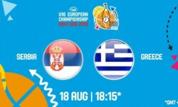 Σερβία – Ελλάδα ζωντανή μετάδοση στις 19:15 από την Σερβία (Νόβι Σαντ), για το Ευρωπαϊκό Παίδων (Θέσεις 5-6)